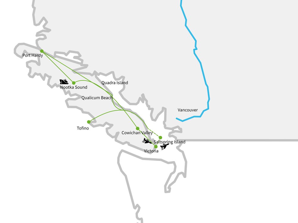 Routekaart van 100% Vancouver Island