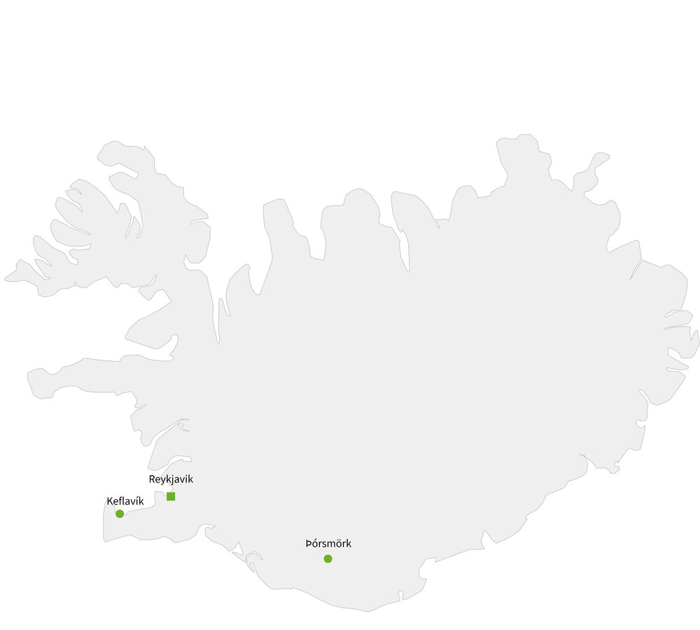 Routekaart van Paardrijden in Thorsmork