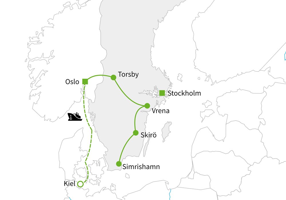 Routekaart van Gastvrij Zweden