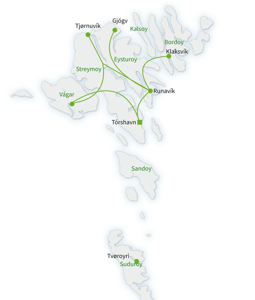 Routekaart van Beleef de Faeröer in de winter