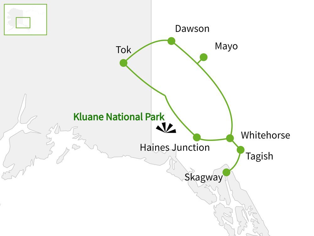 Routekaart van Ontdek Yukon