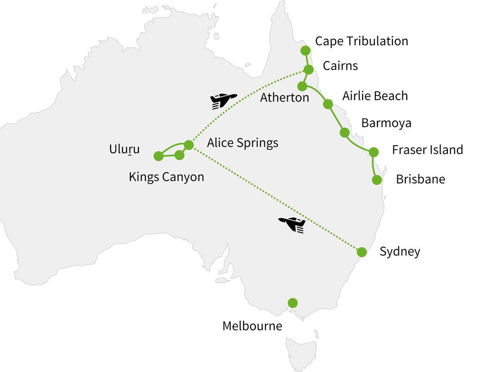Routekaart van Best of Australia