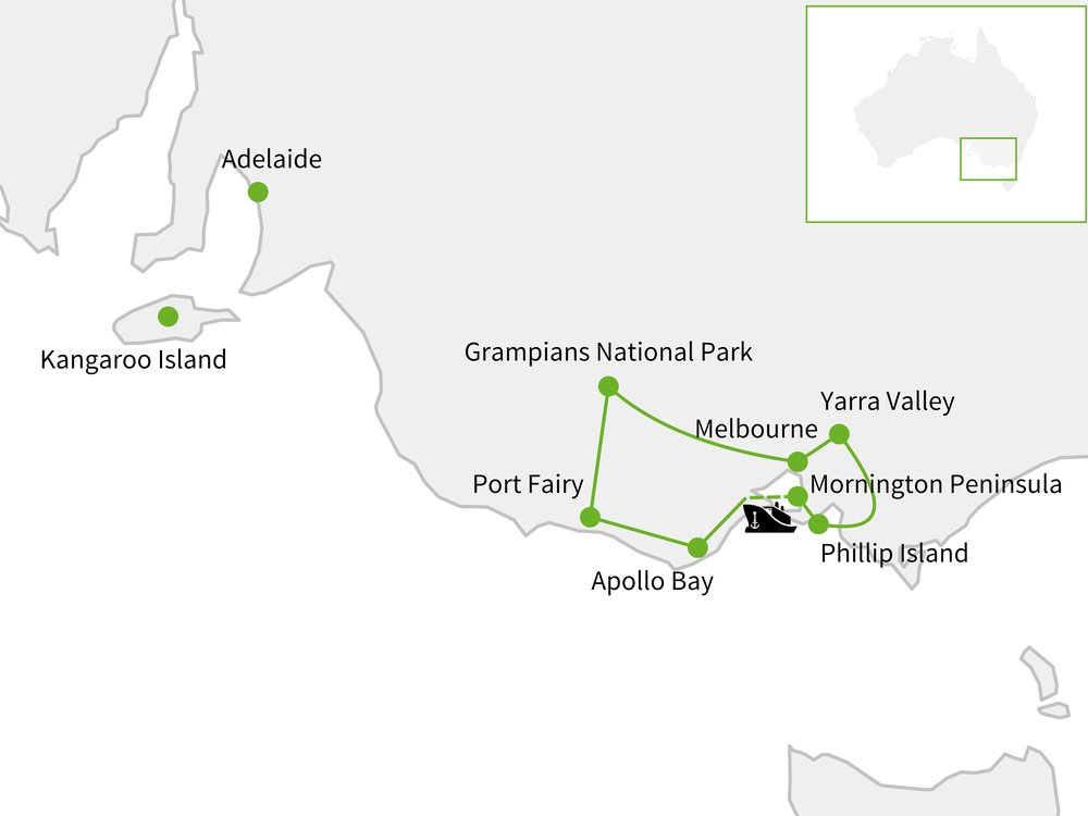Routekaart van Natuurrijk Victoria
