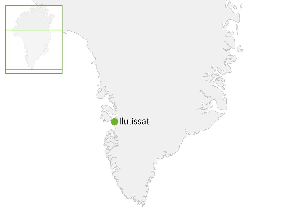 Routekaart van Shortbreak Ilulissat