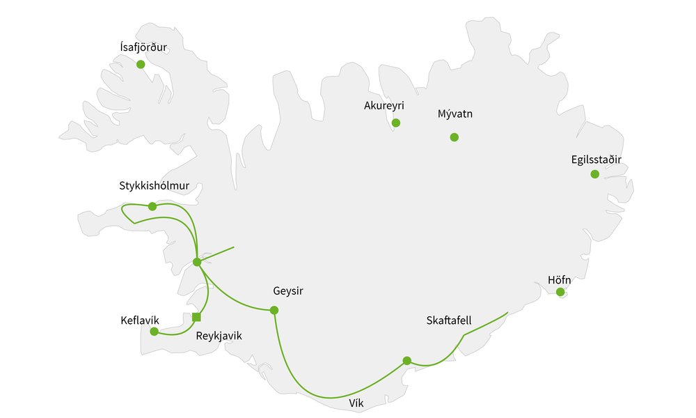 Routekaart van Northern lights exploration