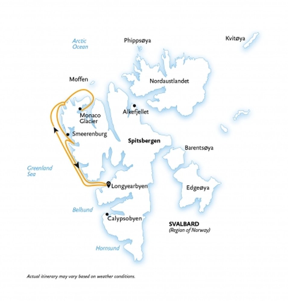 Routekaart van Kennismaking met Spitsbergen