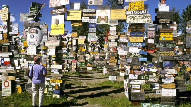 Signpost forest in Watson Lake