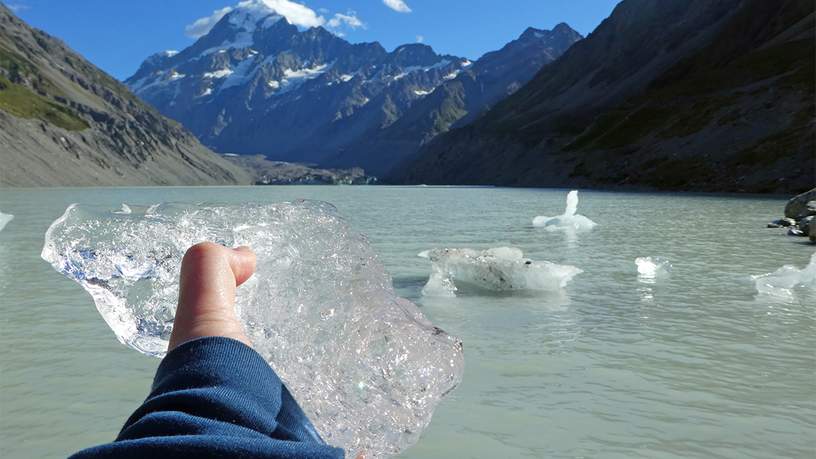 IJsbergen in Aoraki / Mount Cook National Park