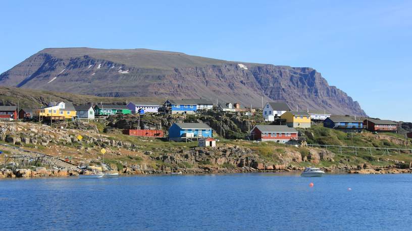 Kleine centrum van Qeqertarsuaq