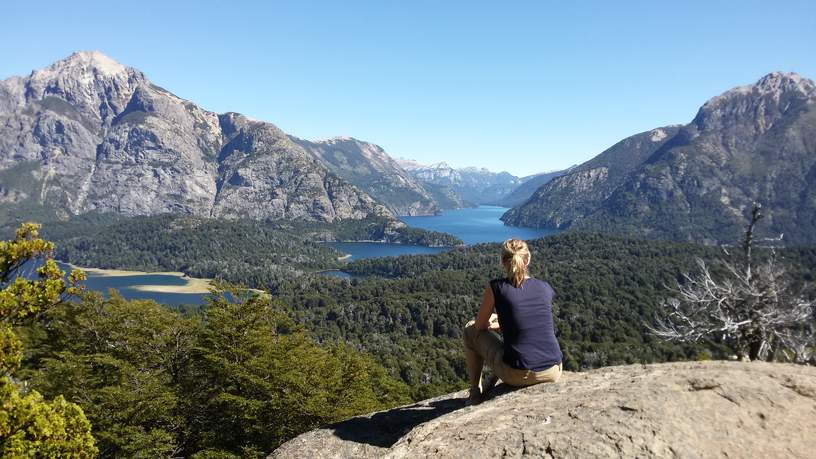 Uitzicht vanaf top Cerrito Llao Llao trail