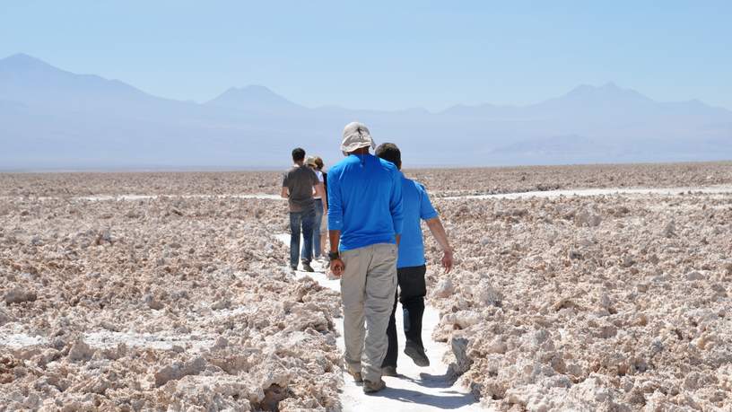 De zoutvlaktes van de Atacama woestijn