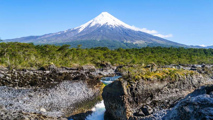 Petrohue waterval en Osorno vulkaan